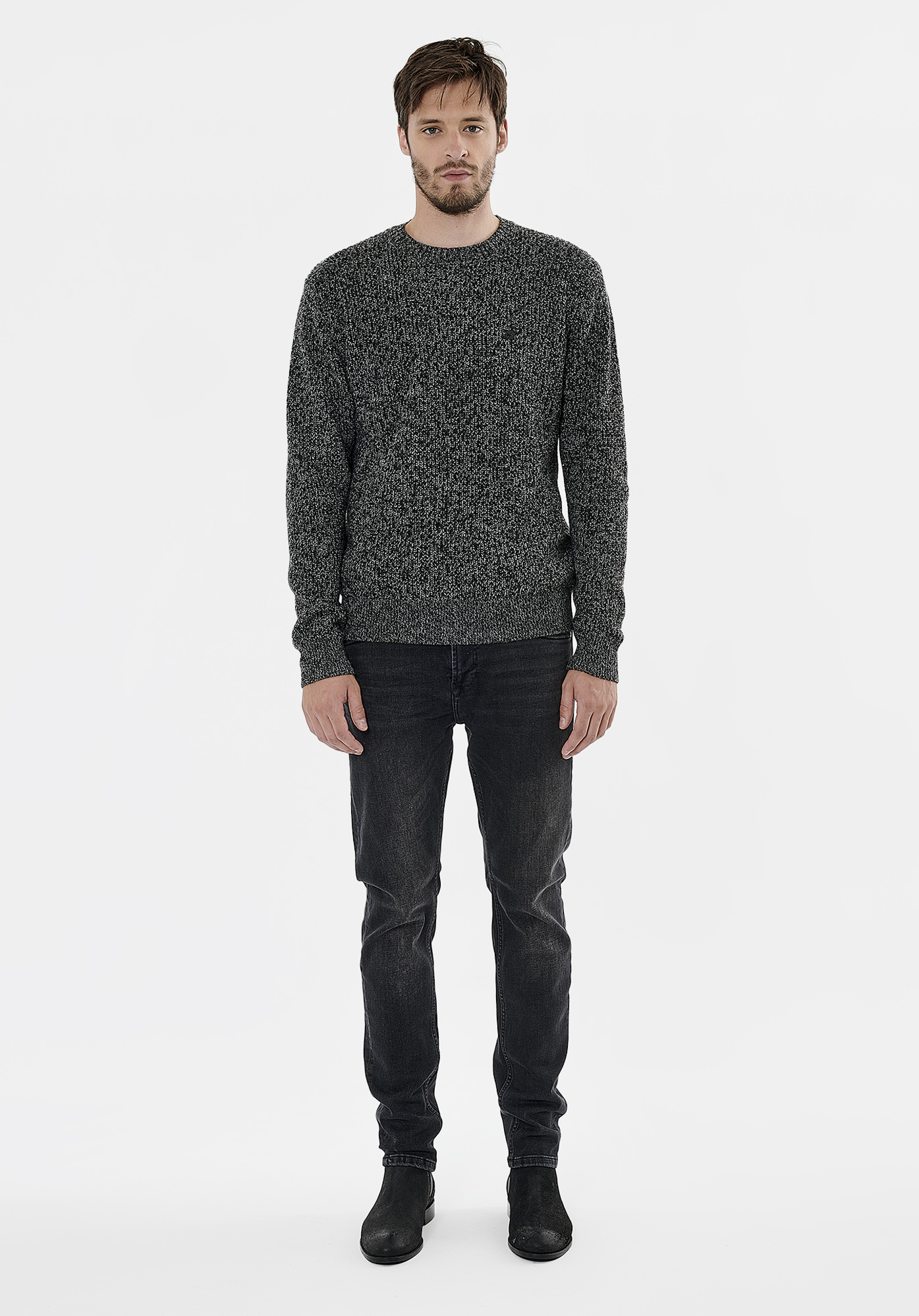 VOLKS  Pull gris homme