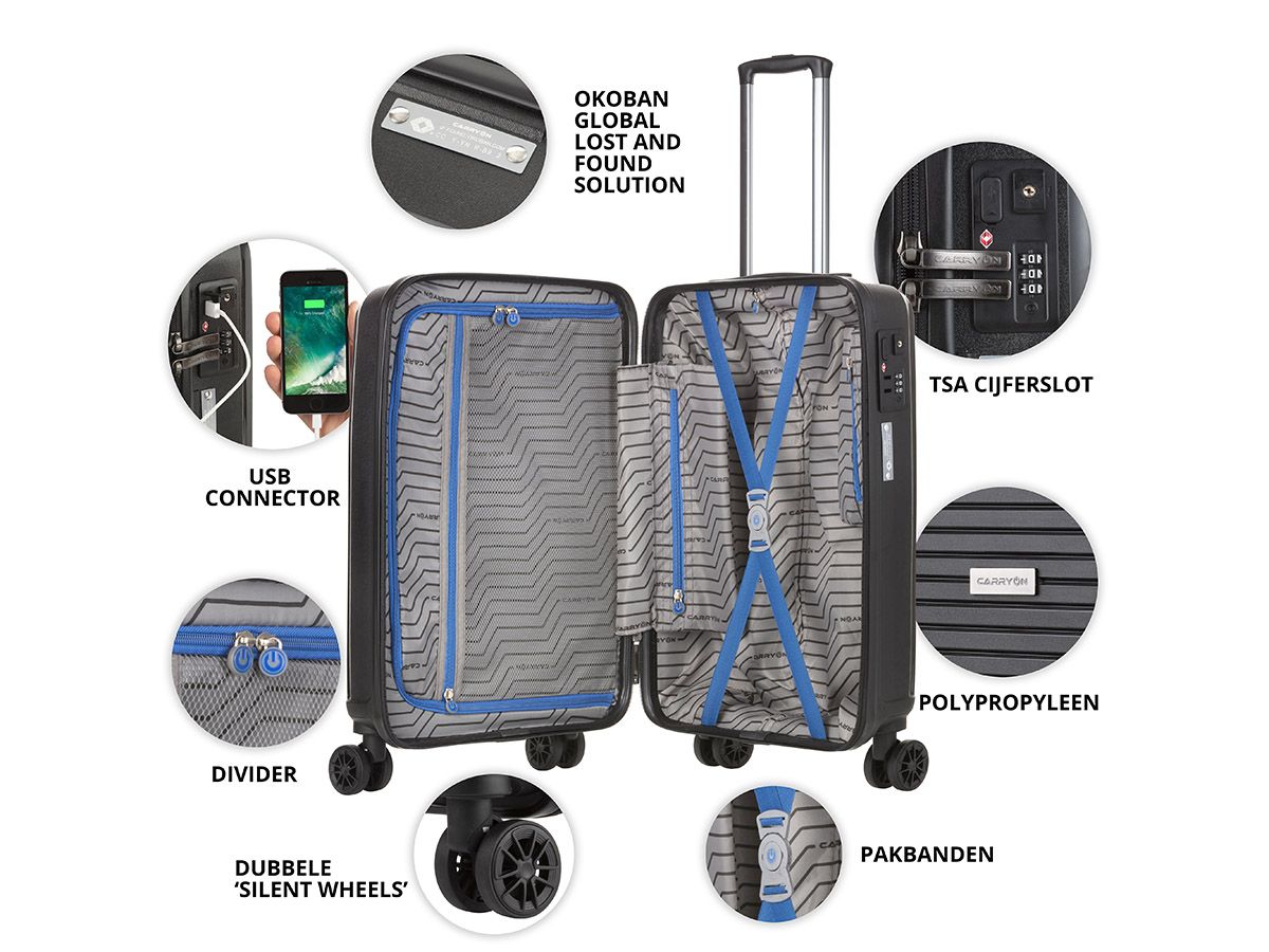 CarryOn Transport 55 cm Handgepäckkoffer mit USB