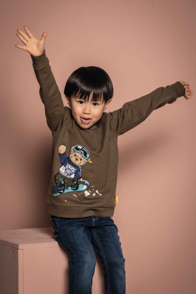 Sweatshirt, khaki für Jungs