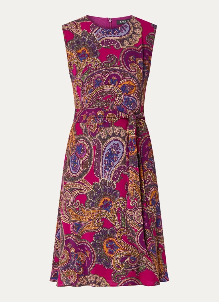 Mini haljina Ralph Lauren s paisley printom i mašnom na pojasu