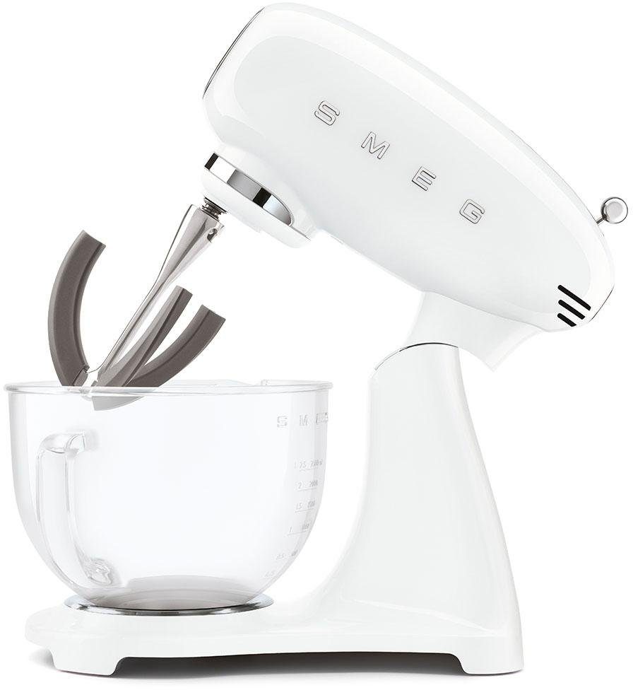 Smeg Küchenmaschine SMF13WHEU Weiß, 800 W, 4,8 l Schüssel, Glasrührschüssel mit ergonomischem Griff