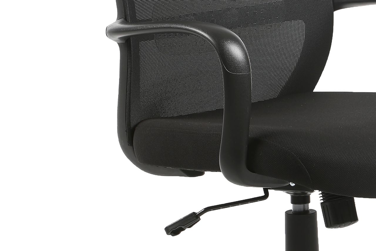 byLiving SMESH Chefsessel, Kunststoff schwarz, Mesh-Webstoffbezug schwarz