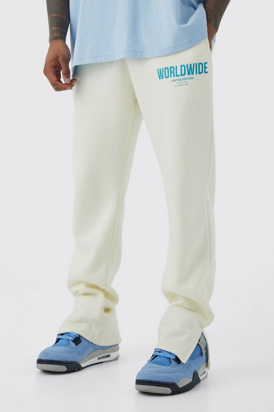 Jogginghose mit geteiltem Saum und Worldwide-Print