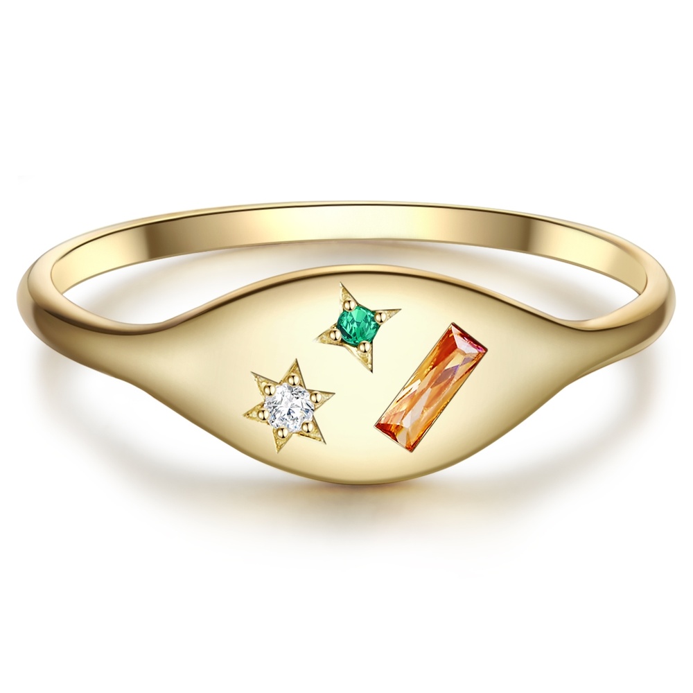 Glanzstücke München Bague en argent Argent sterling Oxyde de zirconium (CZ) en Or jaune Bague