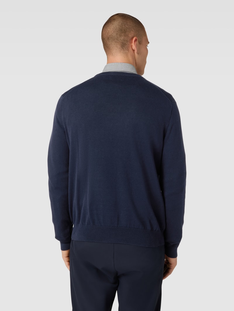 Strickpullover mit Label-Stitching in marineblau