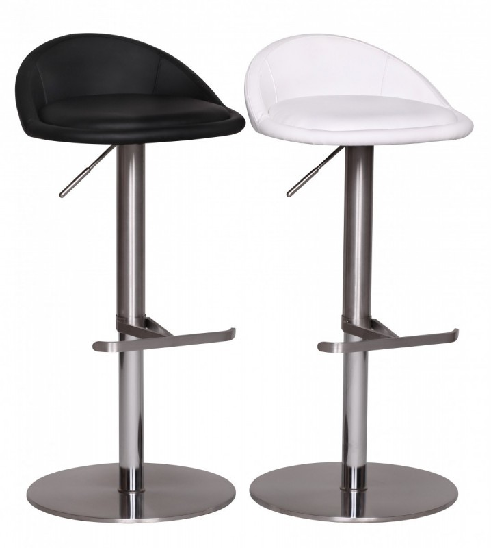 Wohnling Barhocker Wohnling Durable M1 Edelstahl gebürstet Weiß