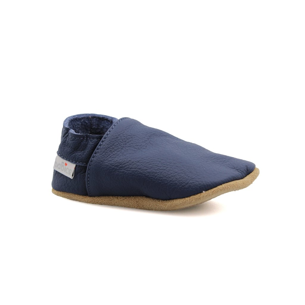 baBice Plain Navy dunkelblaue Krabbelschuhe