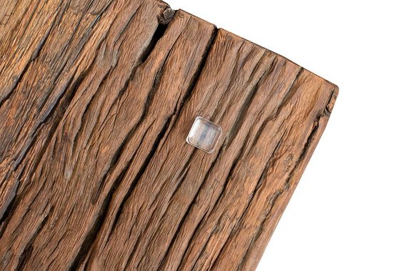 riess-ambiente Esstisch BARRACUDA 180cm natur / transparent, Esszimmer · Massivholz · Edelstahl · Glas · Kufen · Design