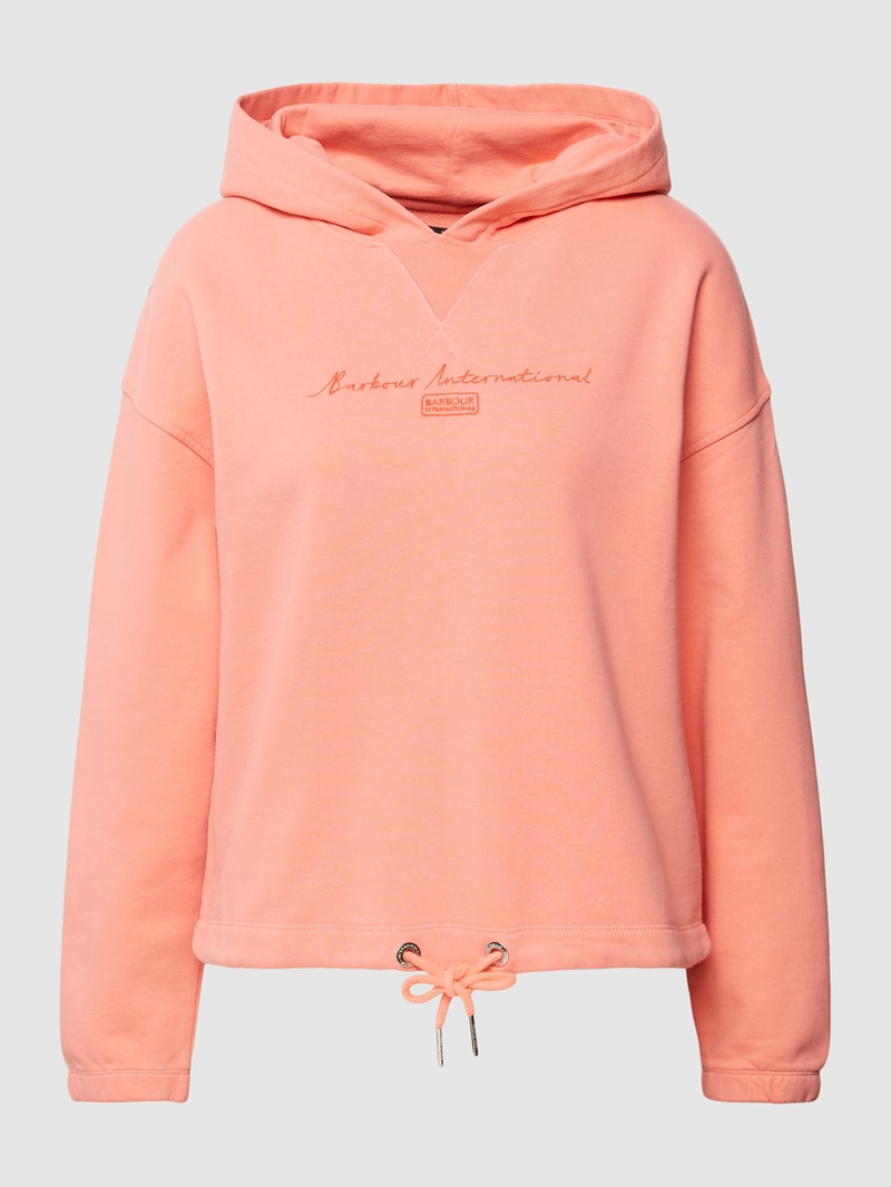 Hoodie mit Label-Stitching Modell 'Alpine' in hellrot