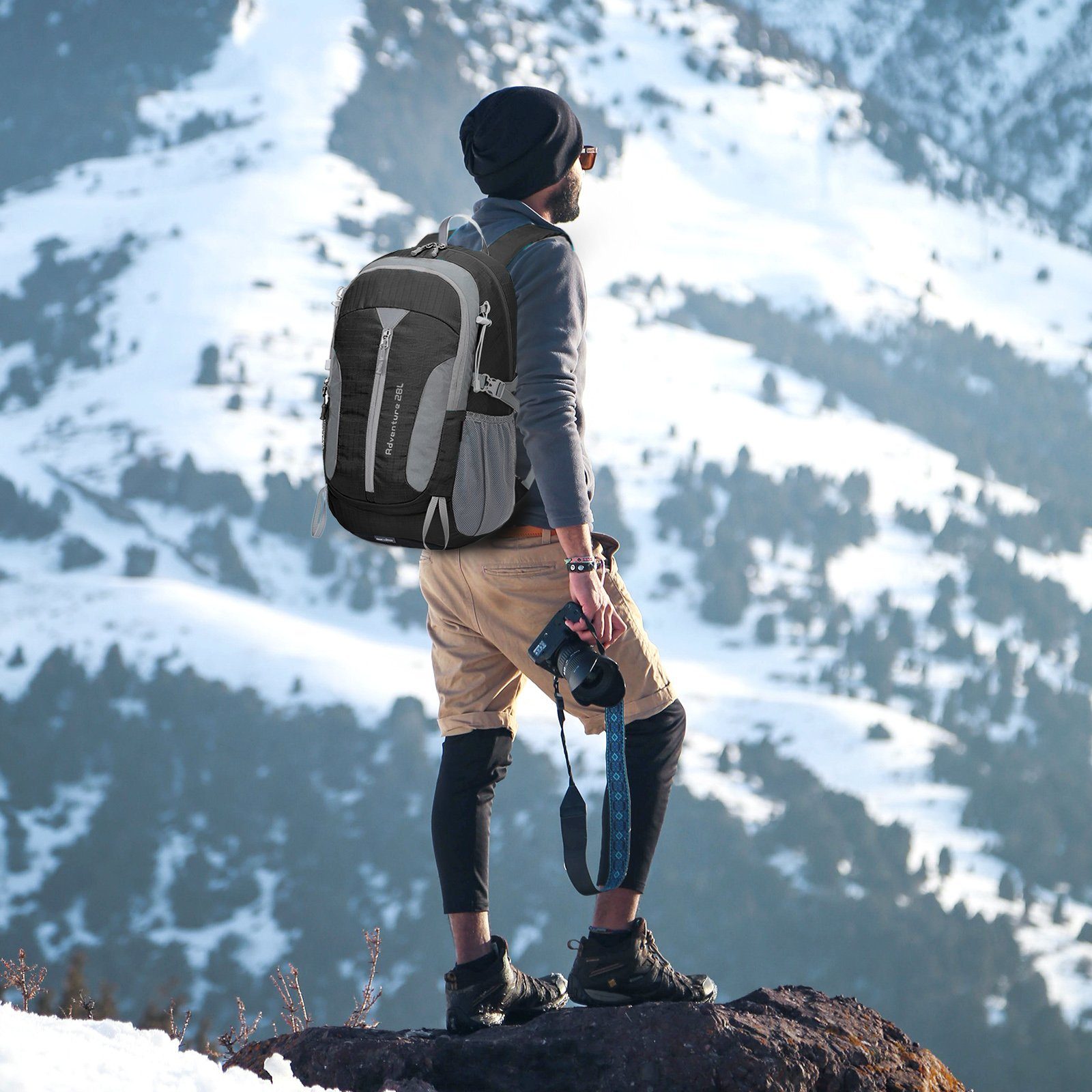 TAN.TOMI Wanderrucksack Kletterrucksack Wanderrucksack Damen Herren 28L Rucksack Wasserdicht, Für Sports/Outdoor/Klettern/Camping/Fahrrad Trekkingrucksack
