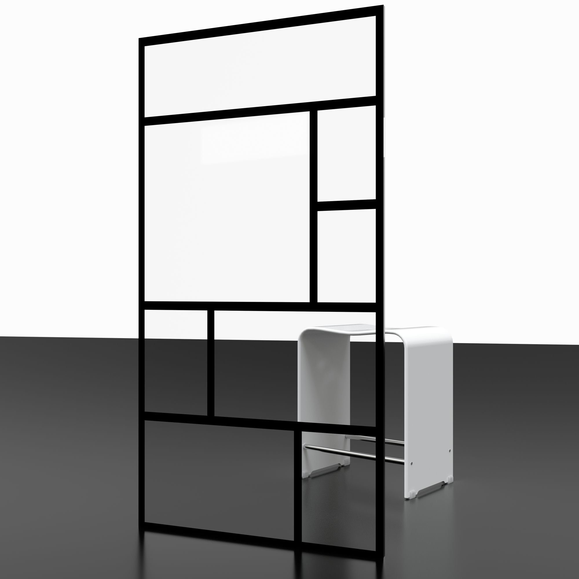 Schulte Badewannenaufsatz Black Style, 5 mm Sicherheitsglas, (1 tlg), BxH: 70 x 130 cm, Dekor Atelier 1, pendelbar