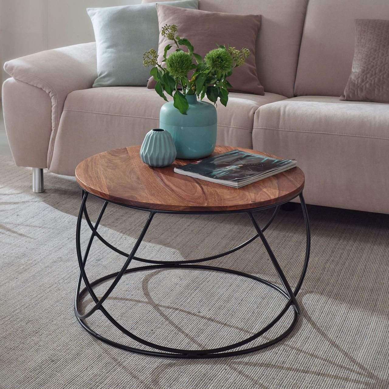 Wohnling Couchtisch 60 x 60 x 40 cm Braun