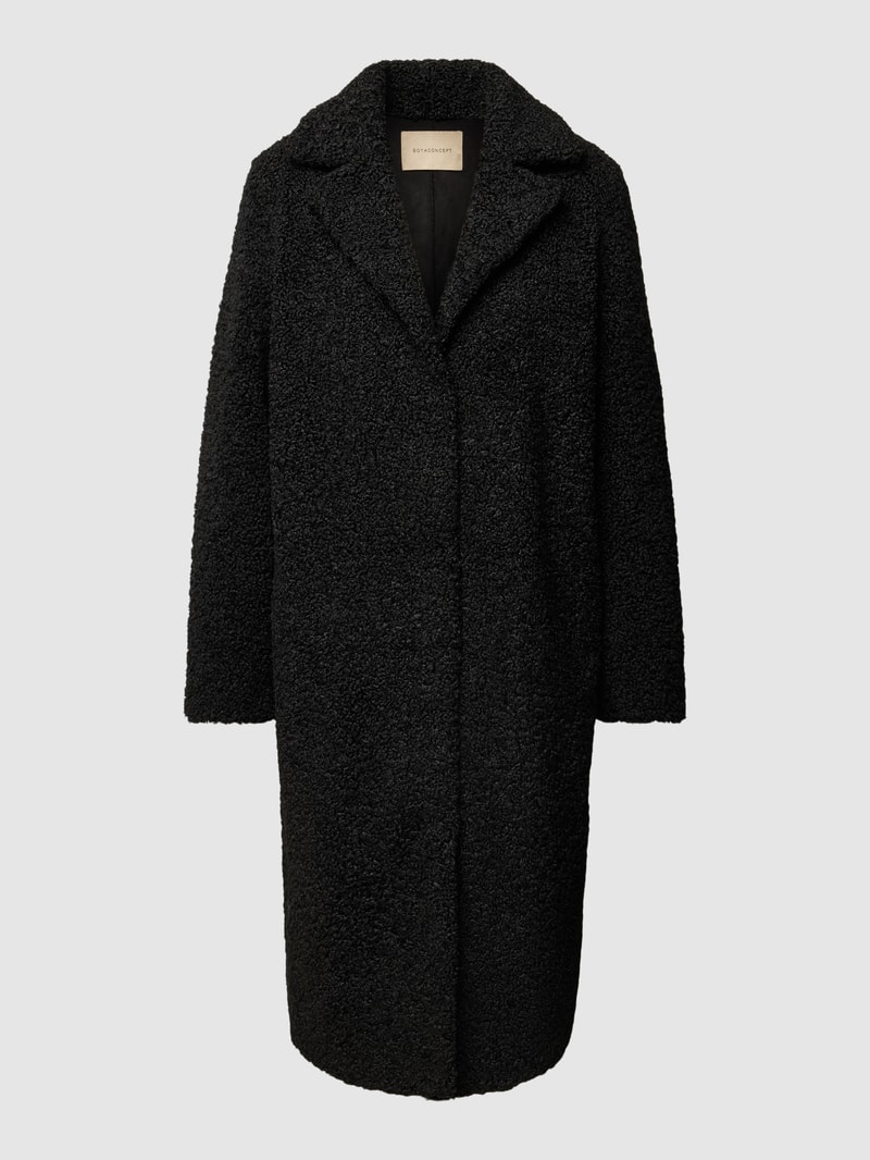 Mantel aus Teddyfell Modell 'Mukite' in schwarz