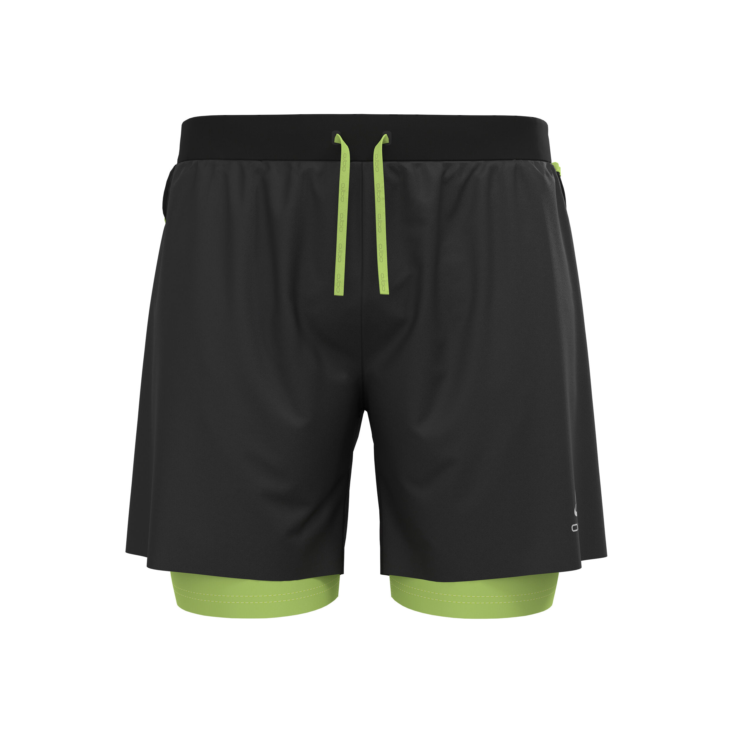 X-Alp Trail 6inch 2in1 Laufshorts Herren - Schwarz, Hellgrün