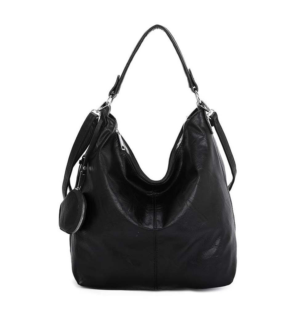 ITALYSHOP24 Schultertasche XXL Damen Tasche Schultertasche Shopper Hobo-Bag, ein Leichtgewicht, als Handtasche, Henkeltasche tragbar