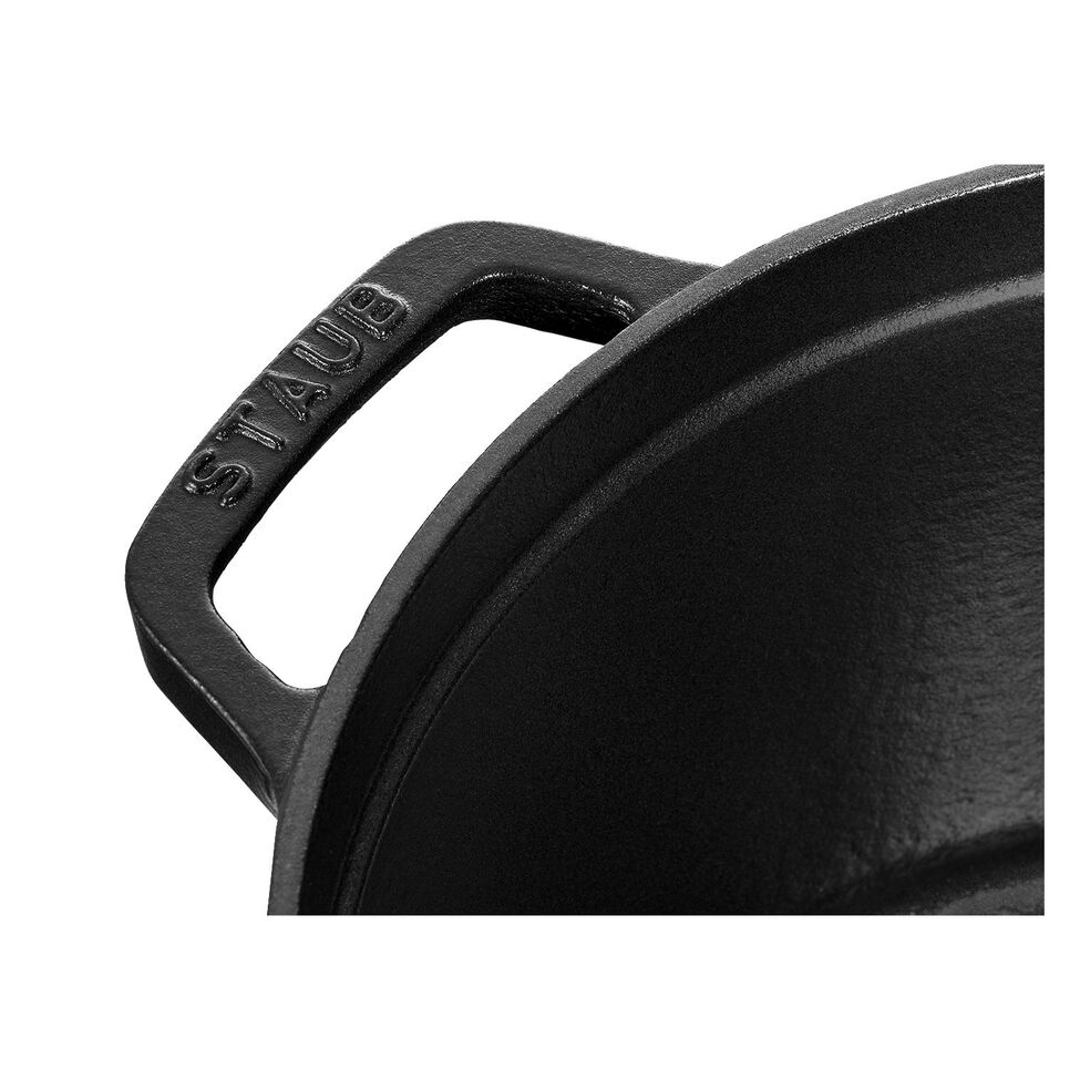 Cocotte tief 24 cm, rund, Schwarz, Gusseisen