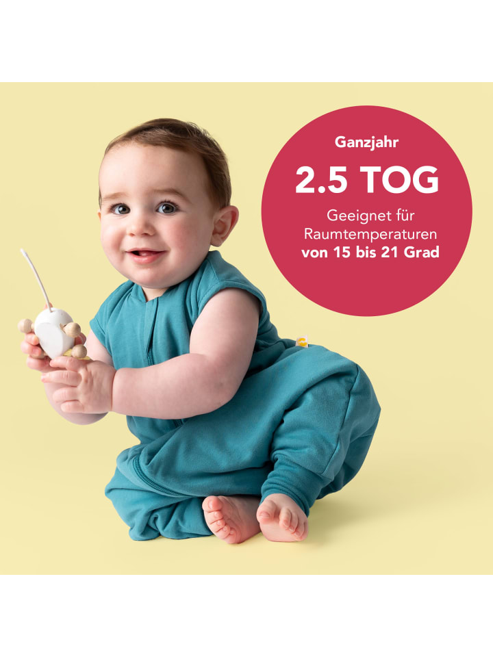 Schlummersack Ganzjahres Schlafsack mit Füßen, 2.5 TOG in Petrol günstig kaufen