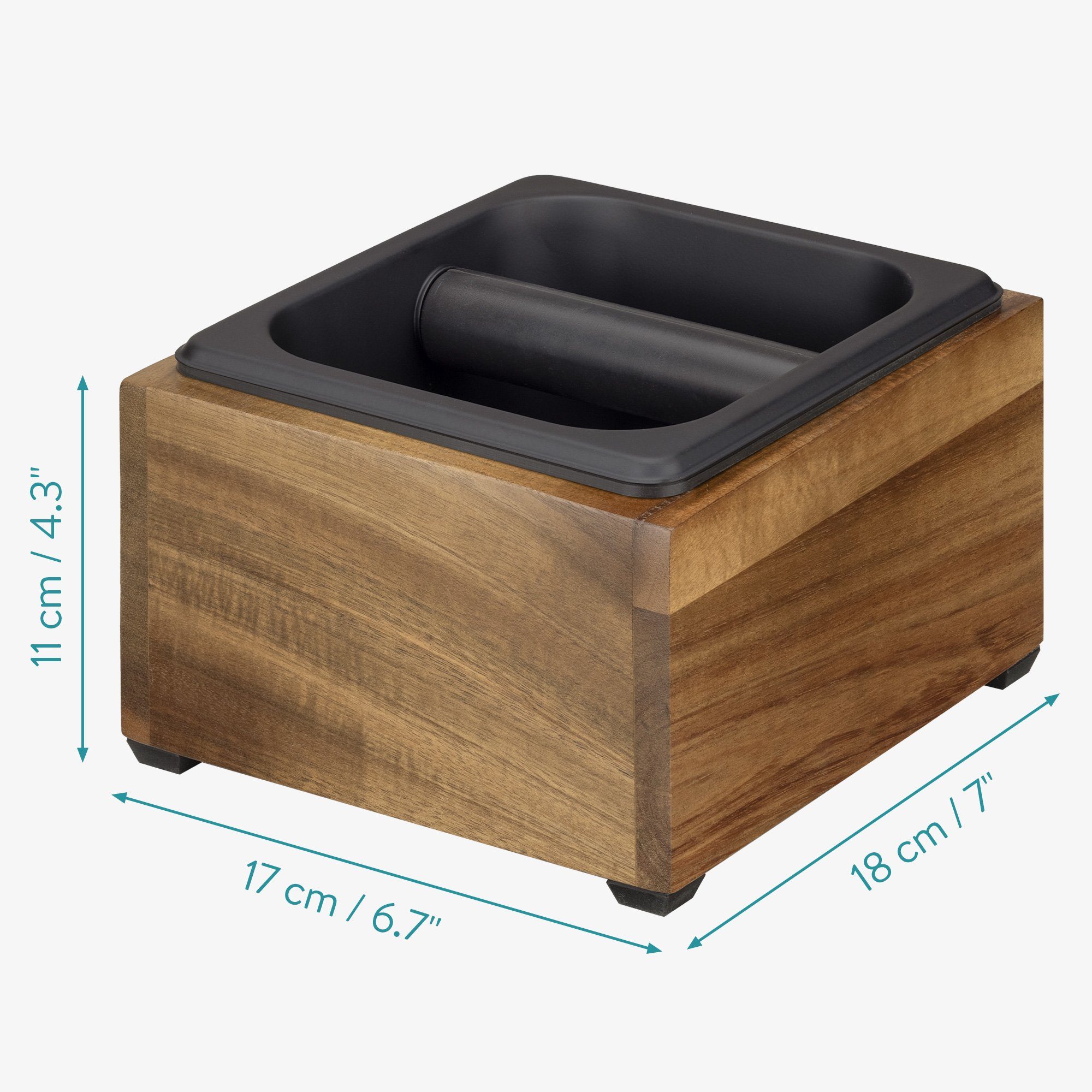 Navaris Kaffeemühle Abklopfbehälter Holz 18x17x11cm - für Siebträger - Espresso
