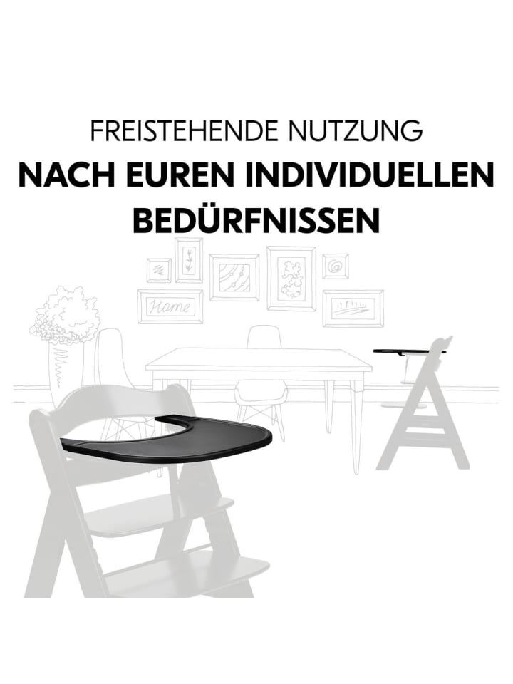 Hauck Essbrett und Tisch für Alpha Hochstuhl (Click Tray) in schwarz günstig kaufen onesize