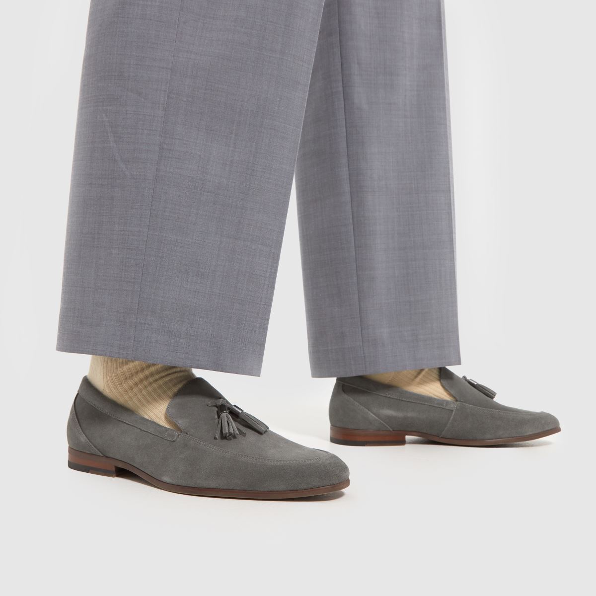 Schuh Ren – Grå loafers i mocka