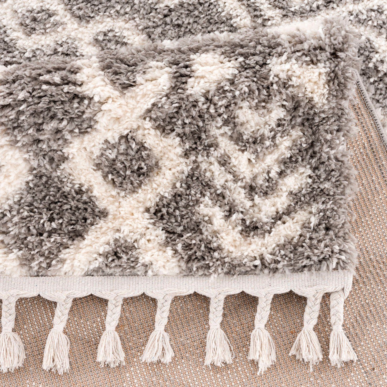 Hochflor-Teppich Pulpy 514, Carpet City, rechteckig, Höhe: 30 mm, besonders weich, mit Fransen, Ethno Look
