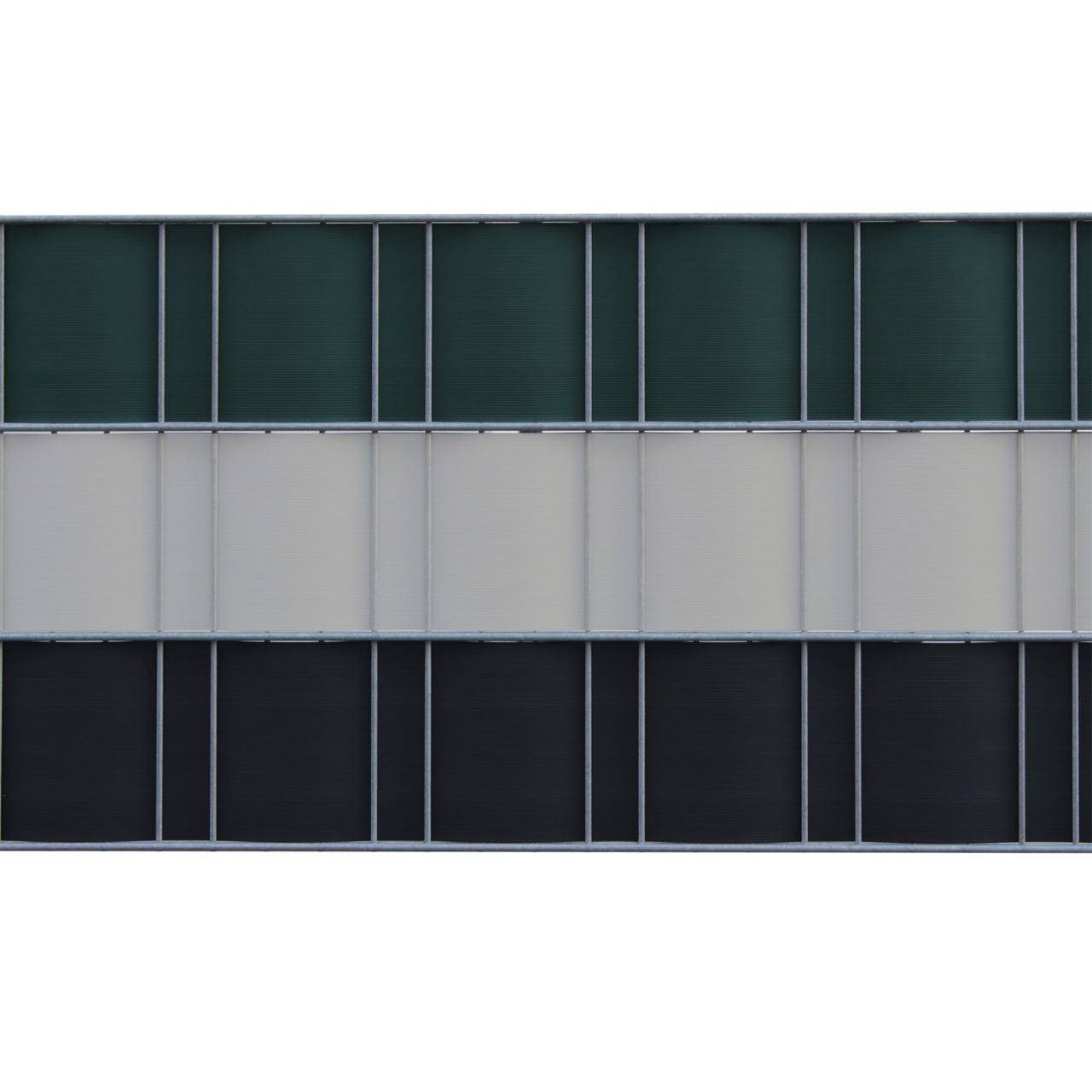 TOP MULTI Sichtschutzstreifen aus formstabilem PVC in hellgrau - 10 Streifen