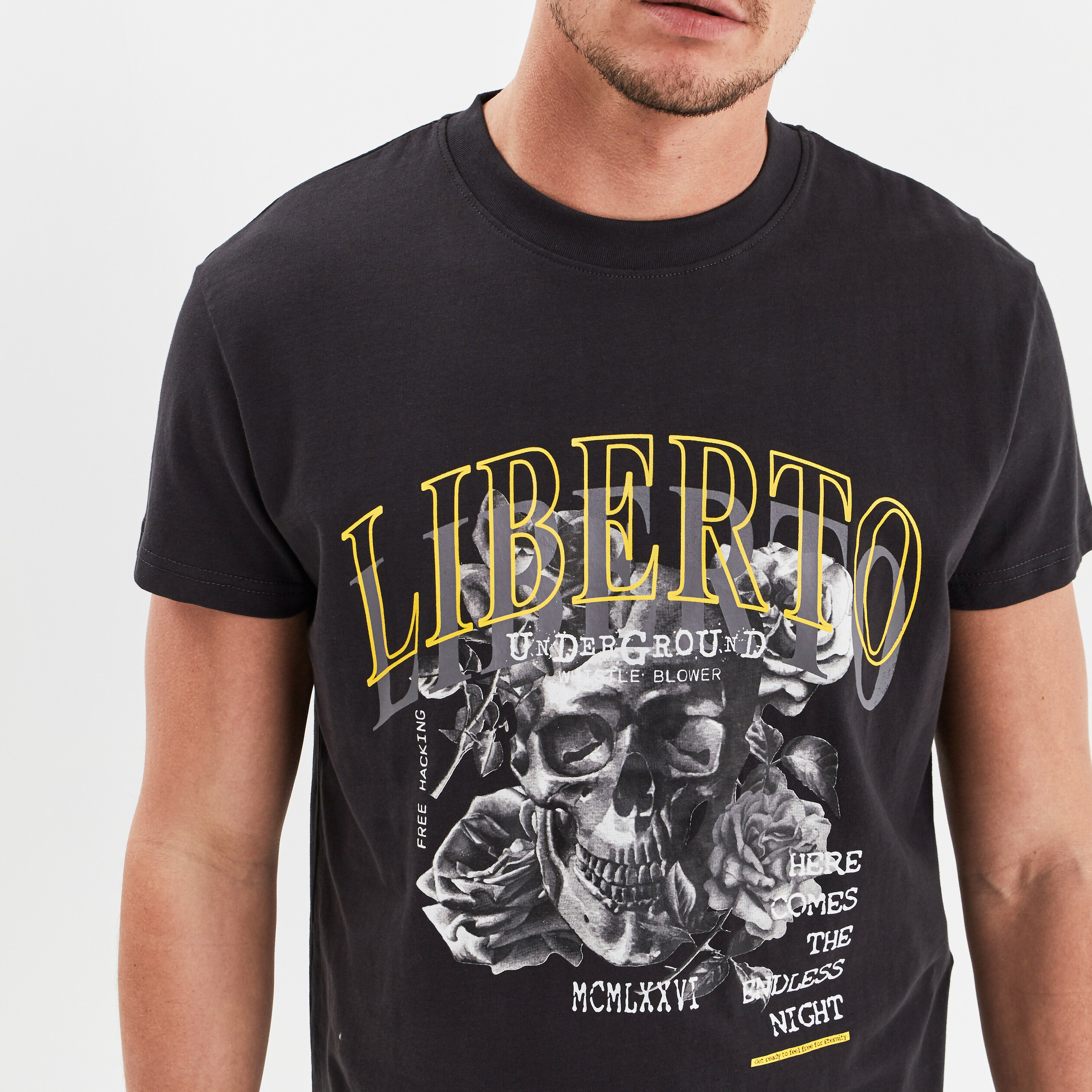T-shirt manches courtes Liberto gris foncé homme | La Halle