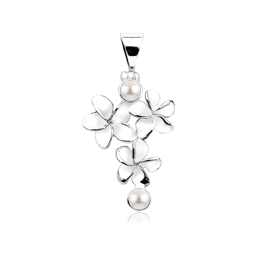 Nenalina Nenalina Pendentif Femmes Pendentif Fleurs Elégant avec perles d'eau douce en arg Pendentif