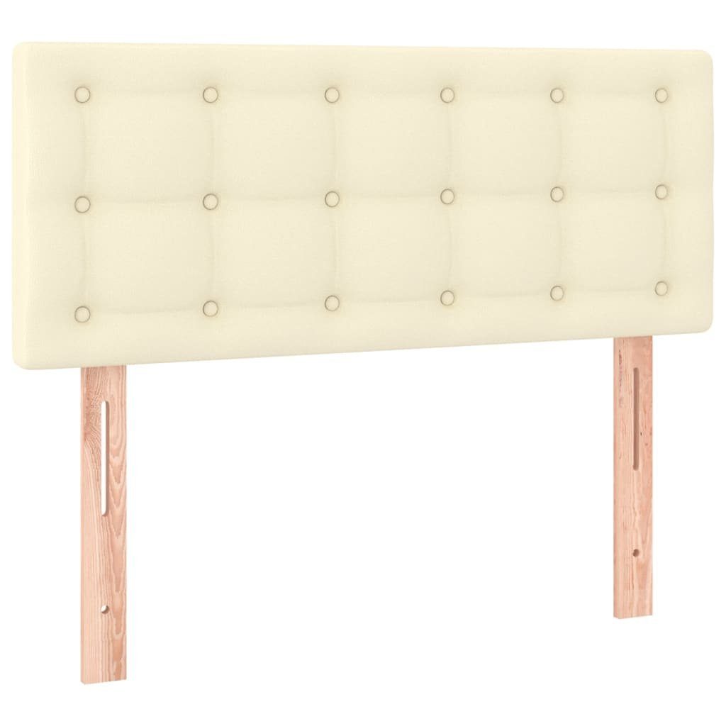 vidaXL Bett Boxspringbett mit Matratze Creme 80x200 cm Kunstleder