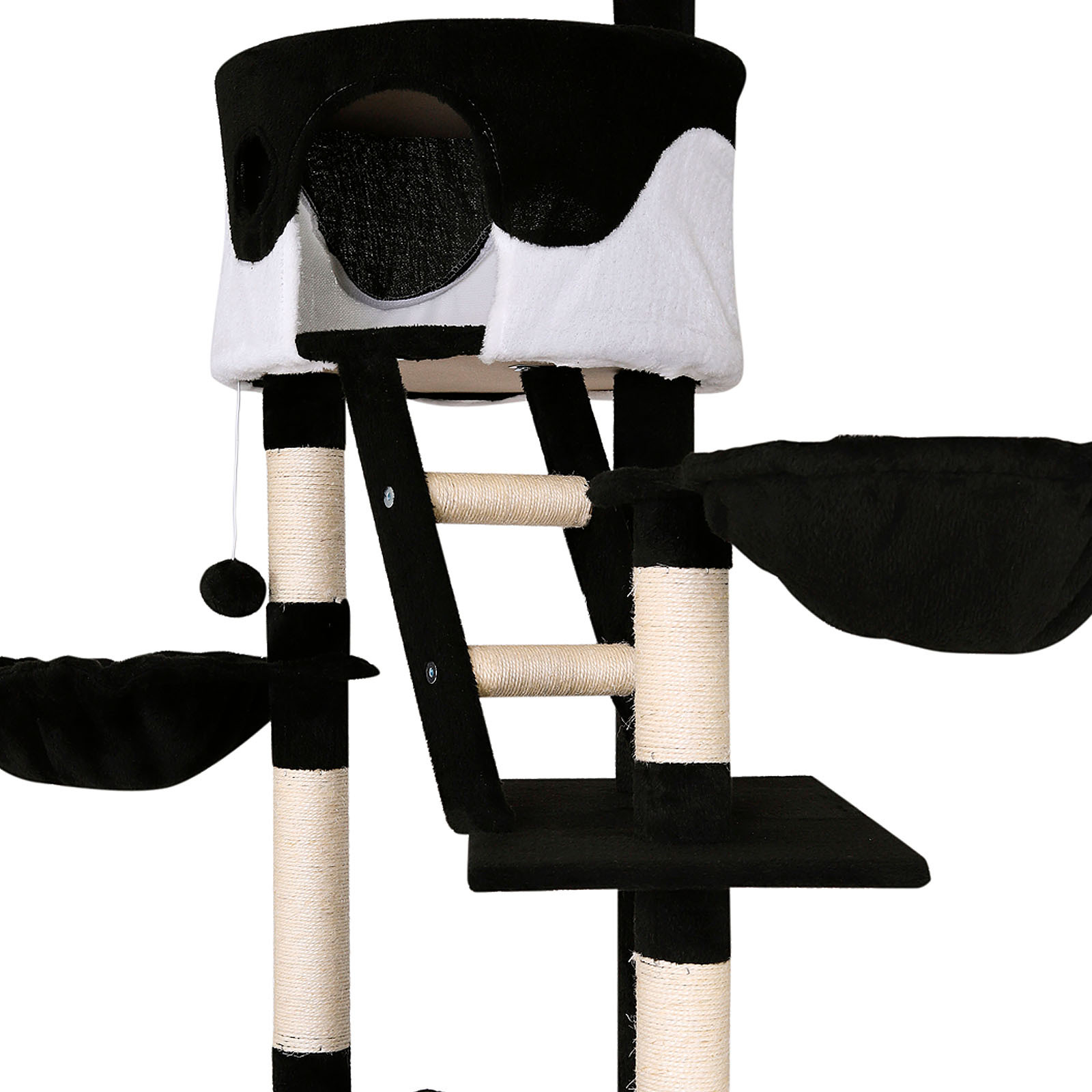 Lionto Kratzbäume Lionto Kratzbaum XXL, Höhenverstellbar (230 - 250 cm) schwarz/ weiß