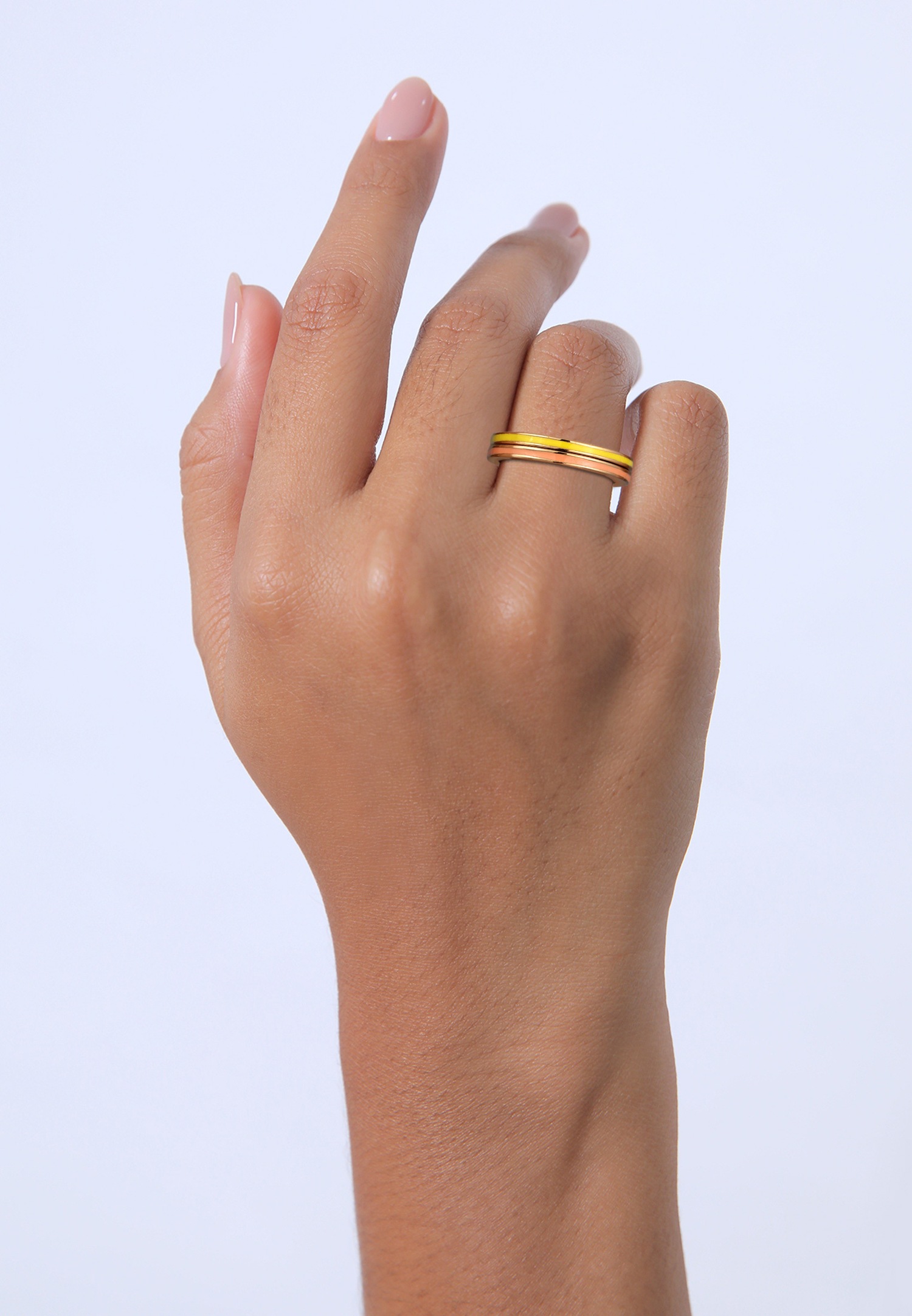 Elli Damen-Basic-Ring-Set mit schwarzer Emaille aus 925er Sterlingsilber