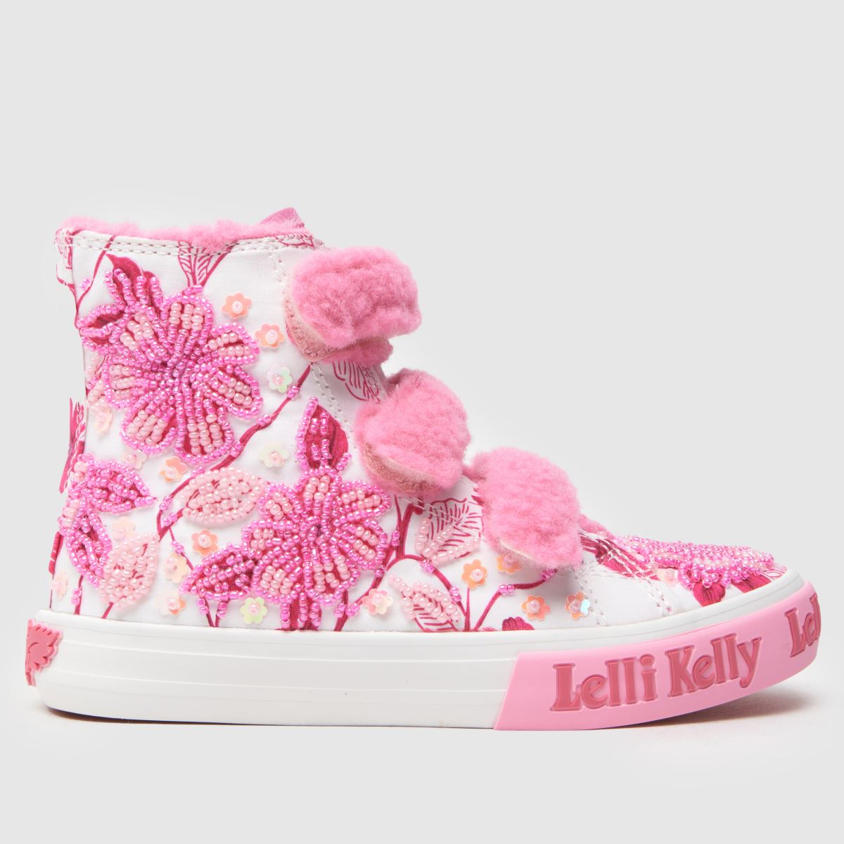 Lelli Kelly vita & rosa Brooke 2 mid flickor juniorsneakers