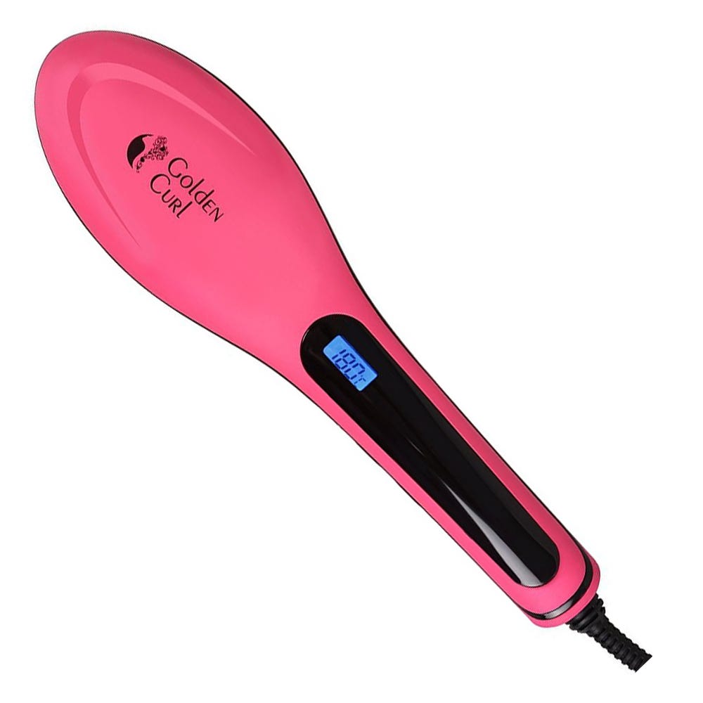 Golden Curl Str8 Haarglätter Bürste (Pink)