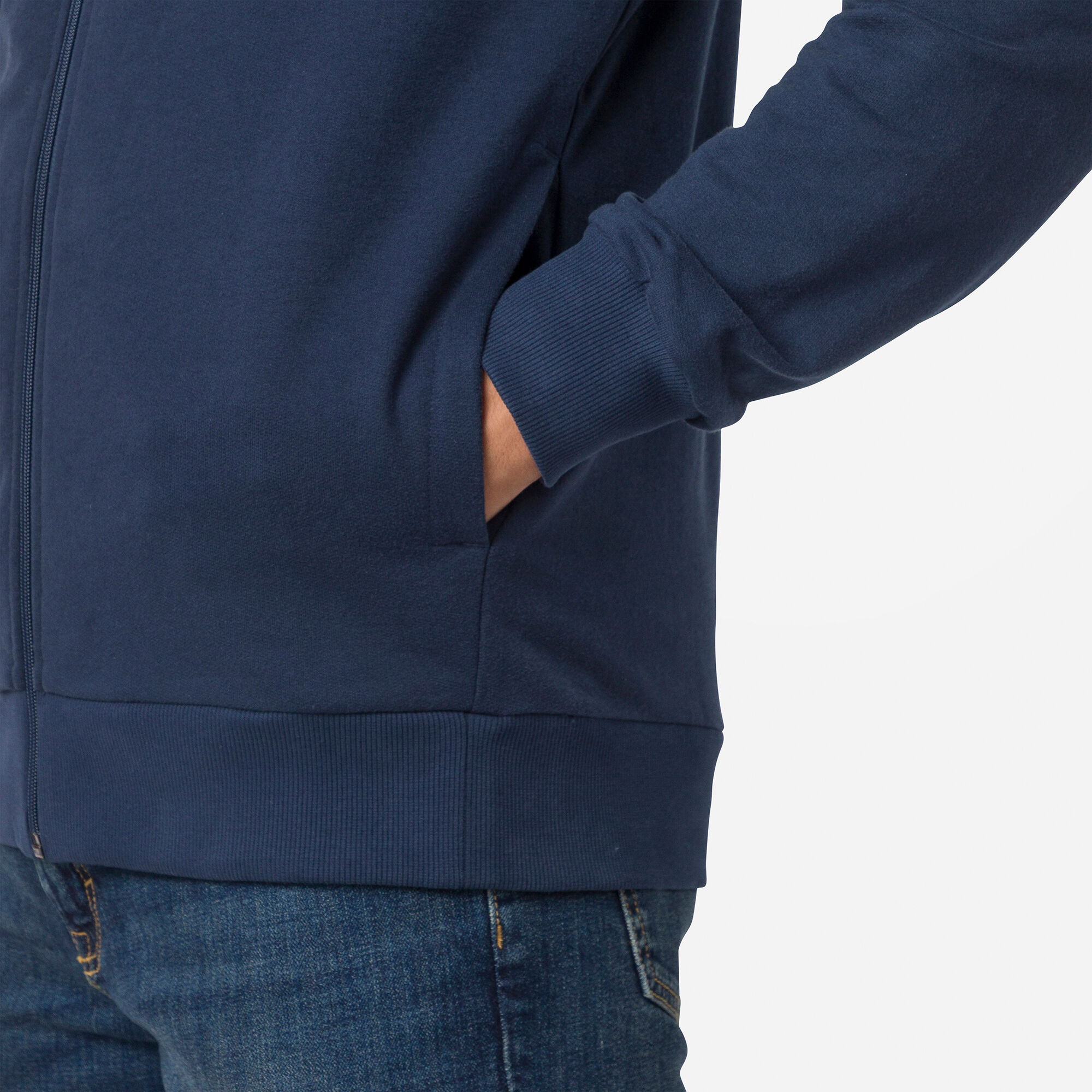 Sweat en coton à capuche zippé Logo Homme