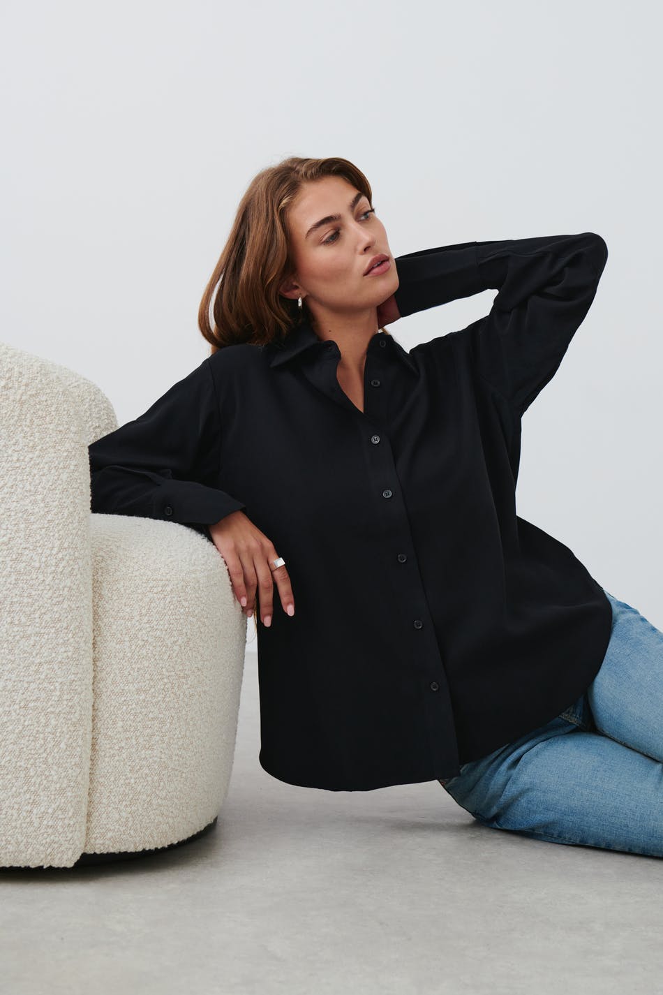Relaxed viscose shirt