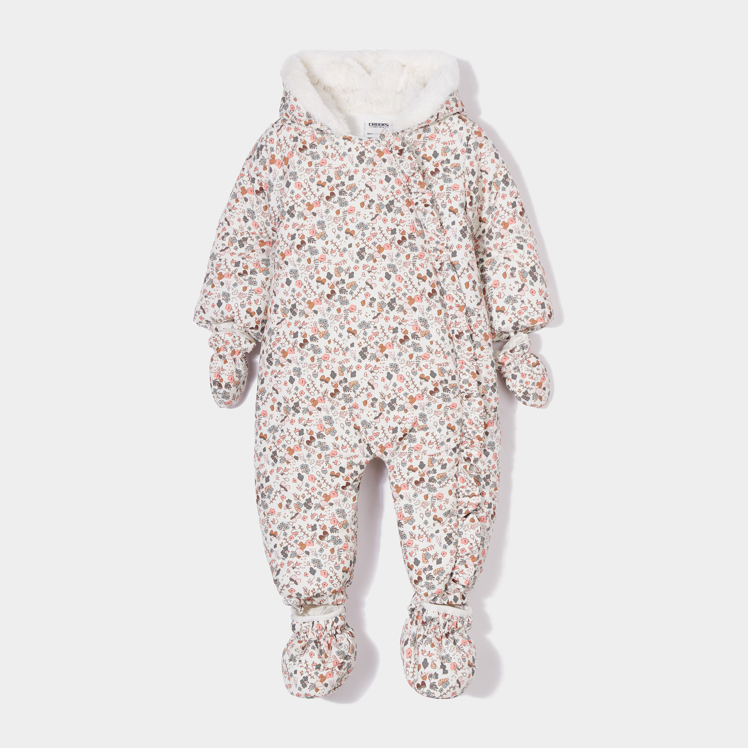 Combinaison pilote à capuche Creeks ecru bébé fille | La Halle