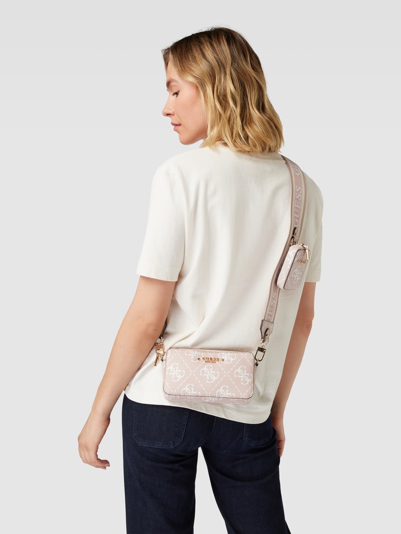 Camera Bag mit Allover-Logo Modell 'REA' in rosa