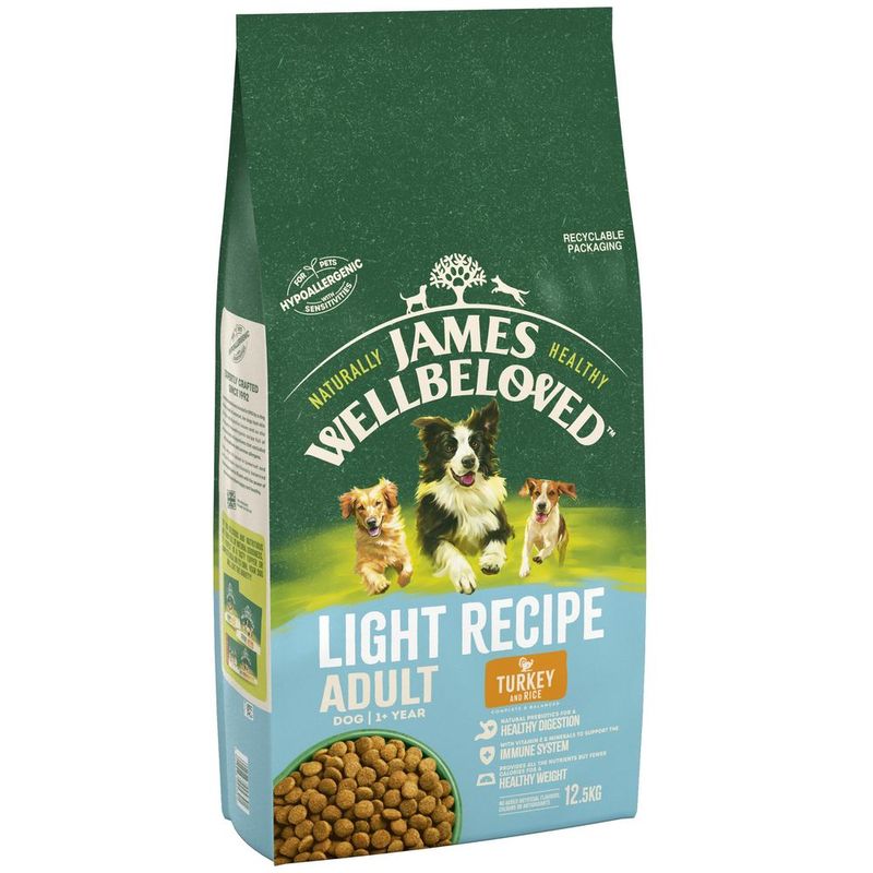 James Wellbeloved Adult Dog Light Hypoallergenic Pute & Reis