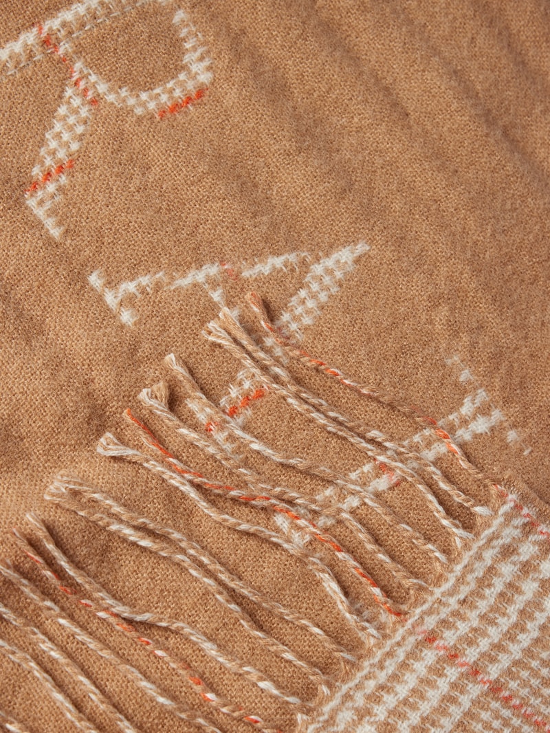 Schal mit Label-Stitching in camel
