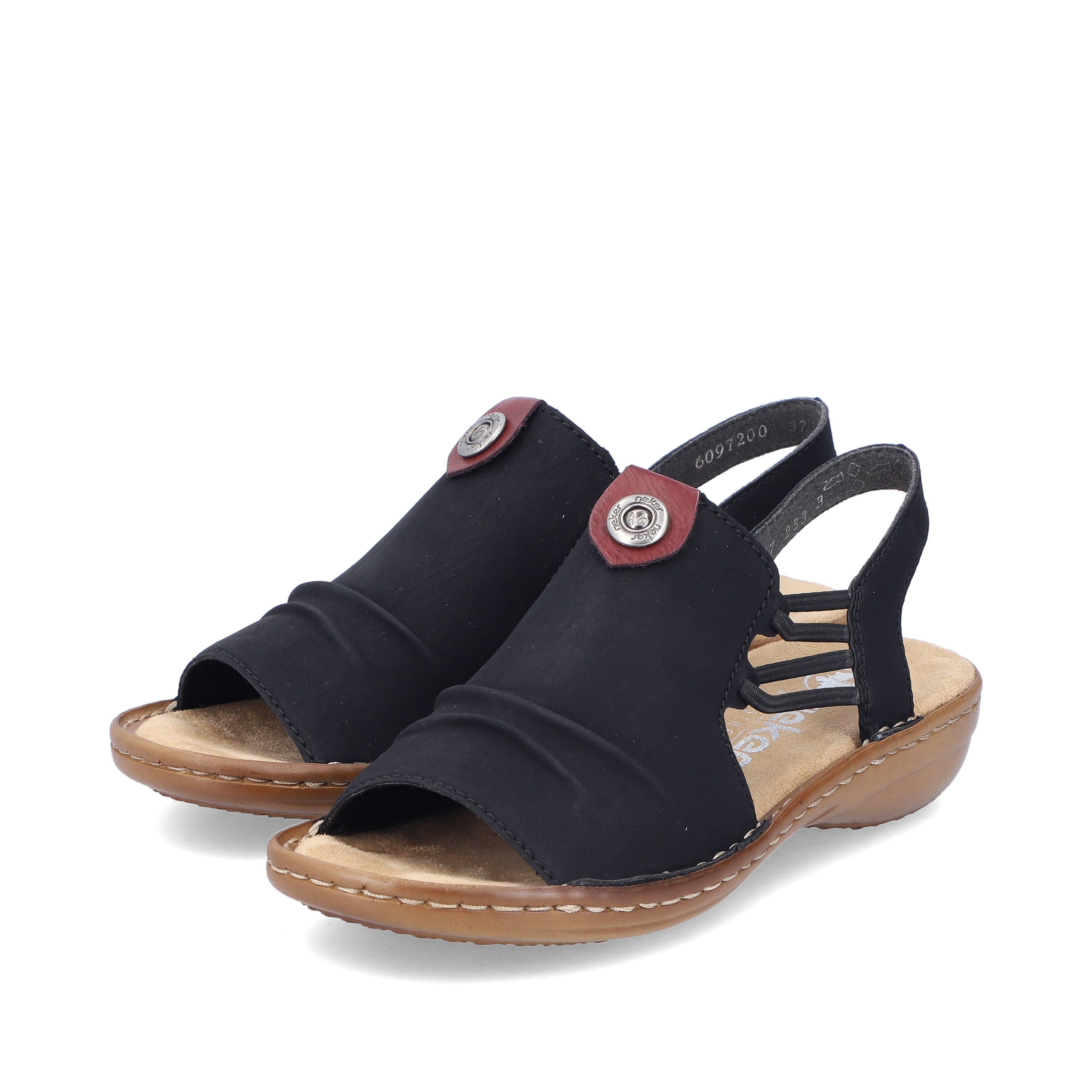 Rieker Damen Riemchensandalen asphaltschwarz