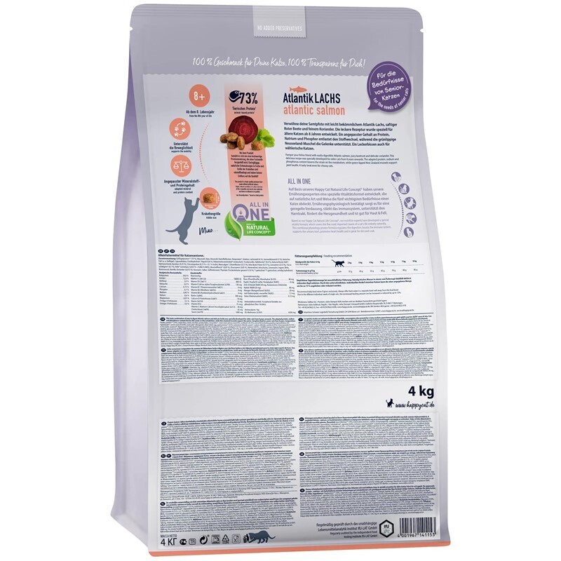 HAPPY CAT Trockenfutter HAPPY CAT Senior Atlantik Lachs 300 g