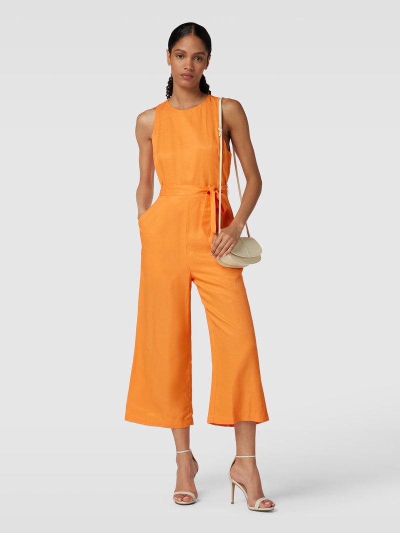 Jumpsuit aus Viskose-Mix mit Leinen-Anteil in orange