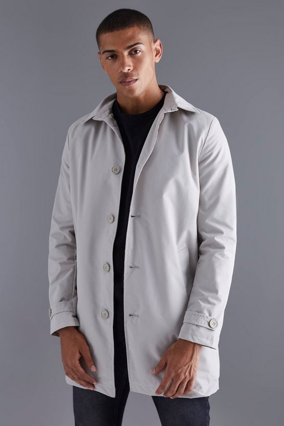 Einreihiger Twill-Regenmantel