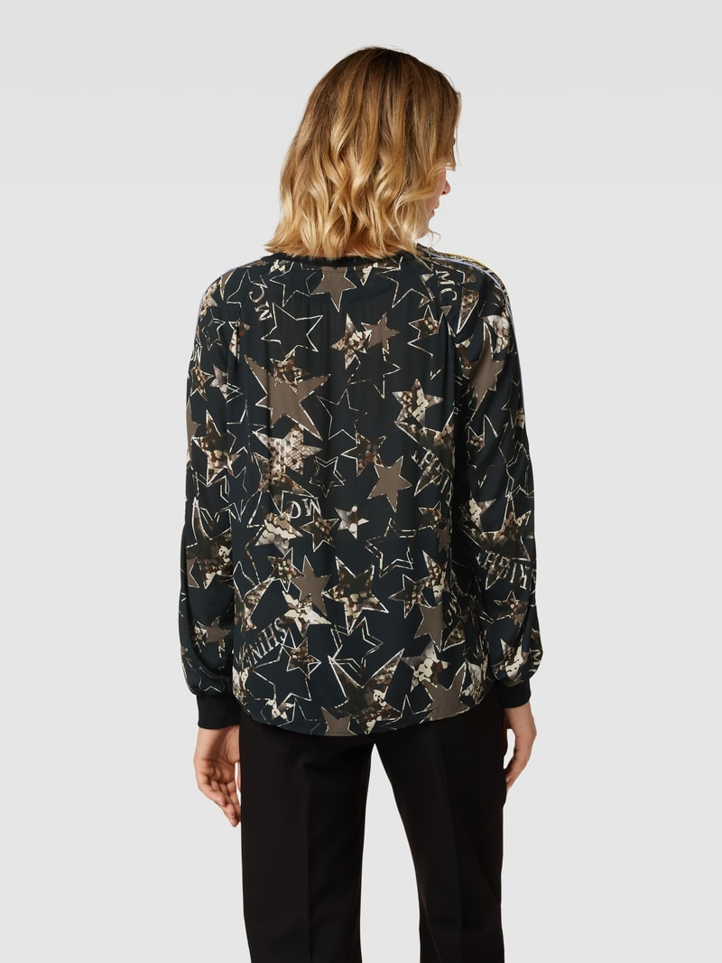 Blusenshirt mit Allover-Muster in khaki