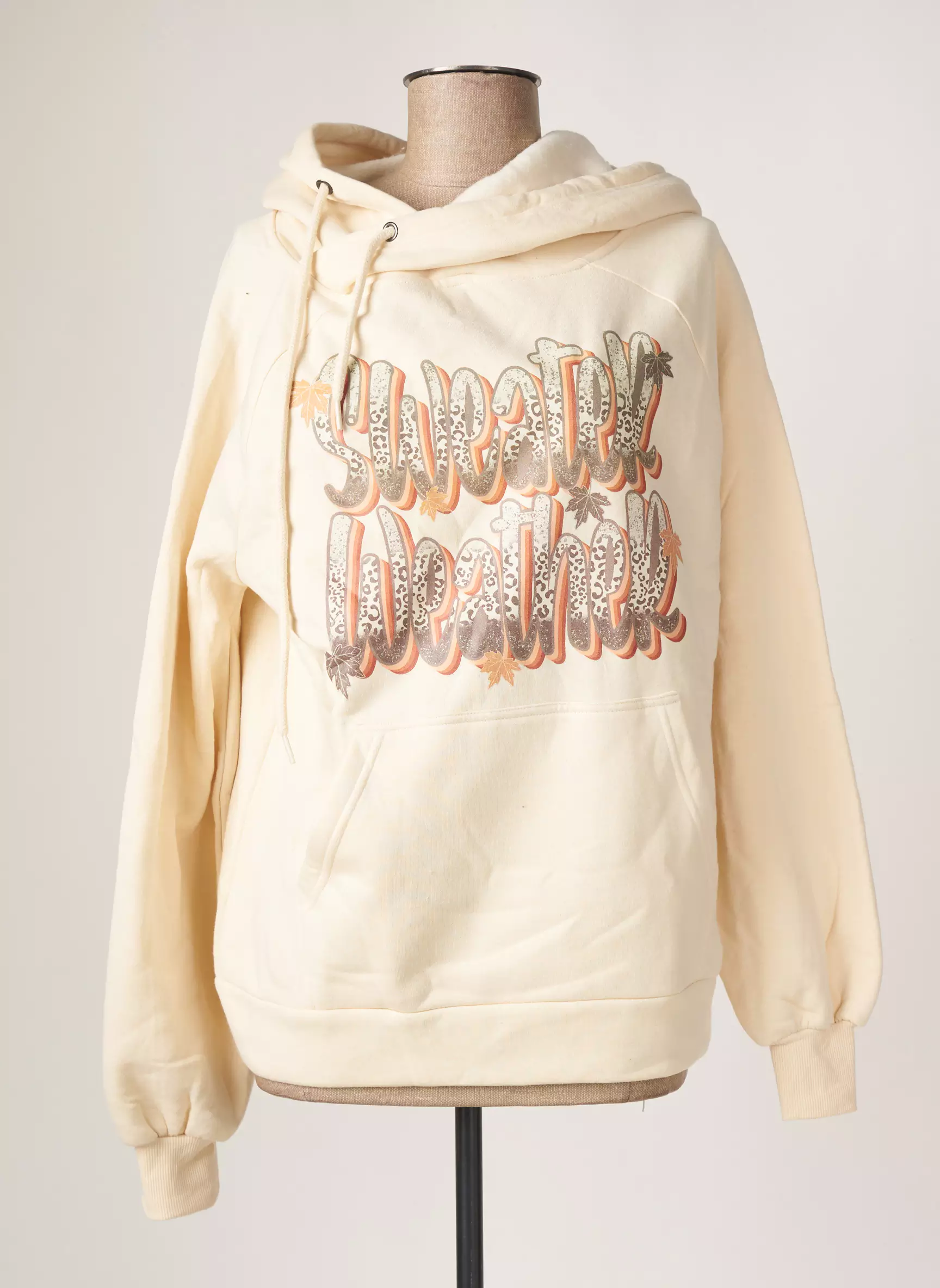 Zenana Sweat Capuche Femme couleur beige