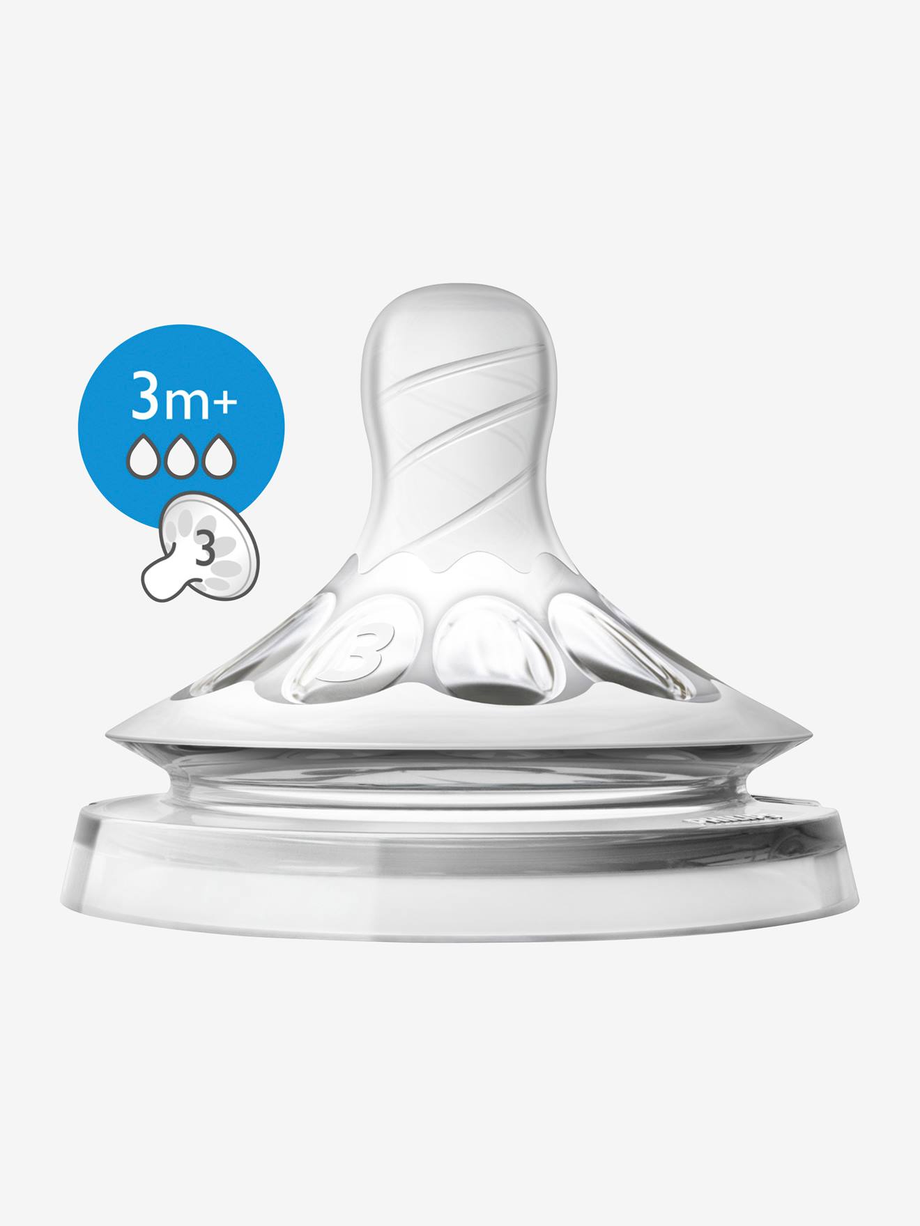 Lot de 2 tétines Philips AVENT Natural, 5 débits transparent