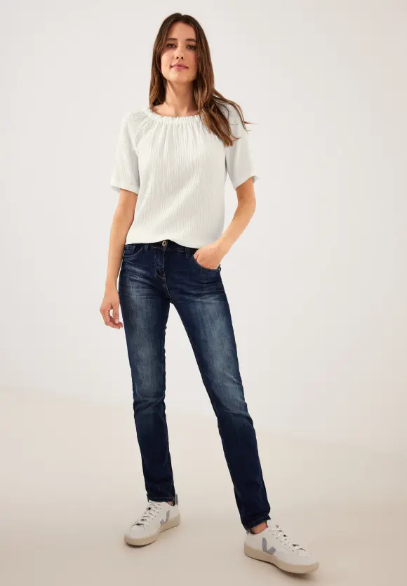 CECIL Unifarbene Struktur Bluse