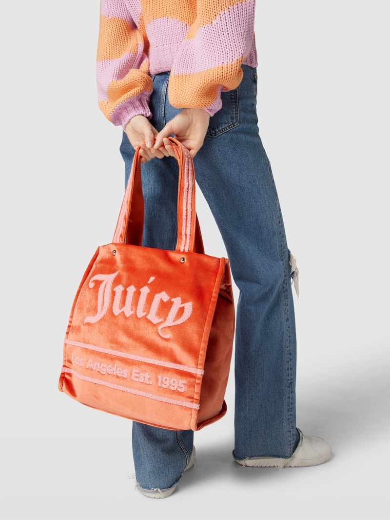 Shopper mit Label-Detail Modell 'Iris' in apricot