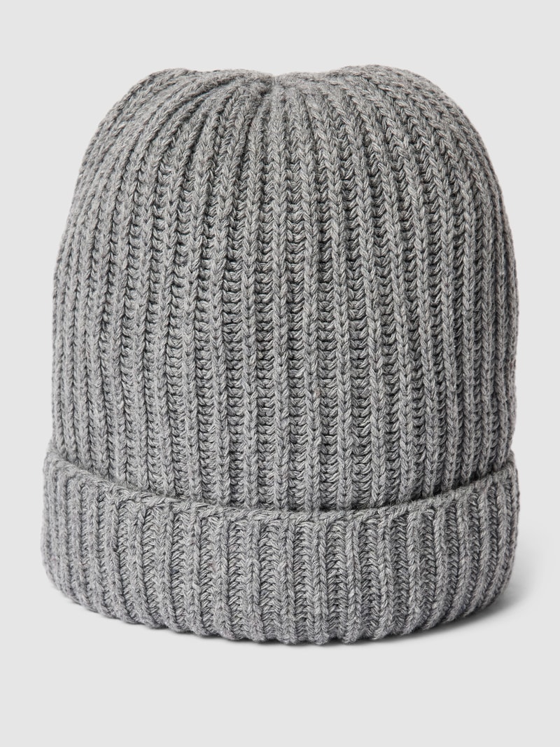 Beanie in Ripp-Optik Modell 'Carlo' in silber