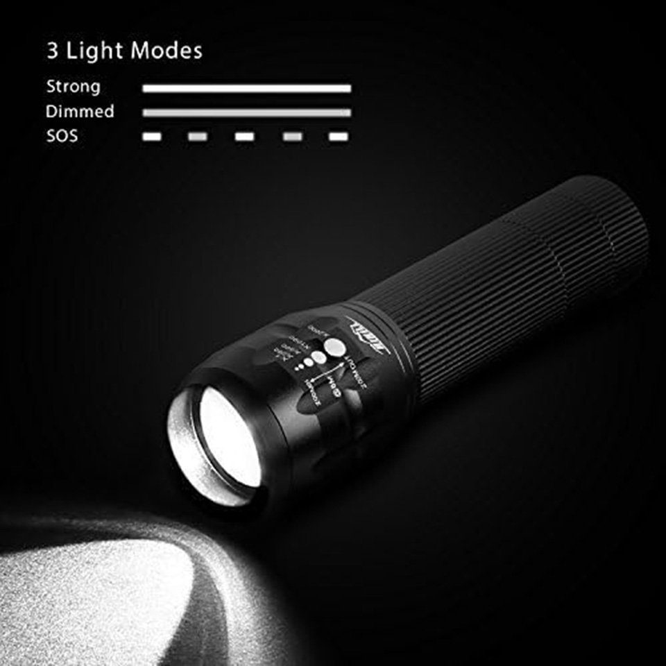 YUHRO Fahrradbeleuchtung LED-Fahrradlicht-Set, vorne & hinten, 3 Beleuchtungsmodi., Beleuchtung LED, energiesparend, Front- und Rückleuchten
